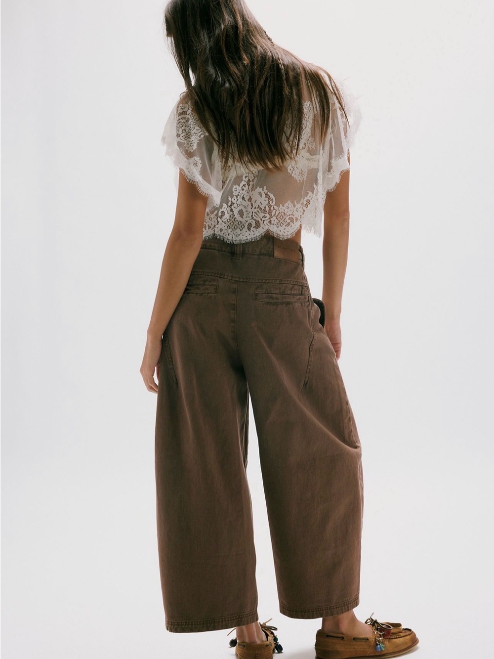 We The Free Lay Down Chino Trousers in Brownie - Picture 2 of 3